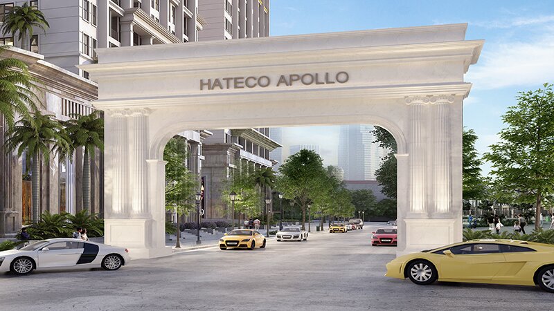Cổng vào chung cư Hateco Apollo